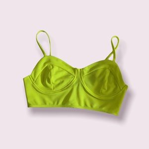 Crop top neon yellow size small